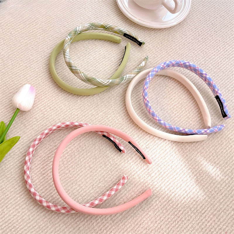 Wholesale Solid Color Plaid Series Versatile Headband